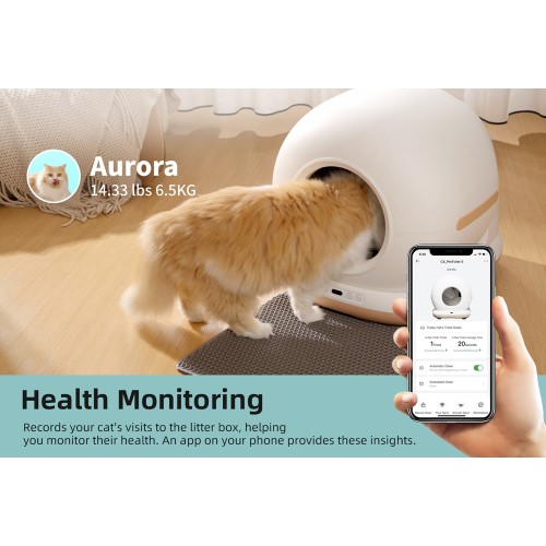 Bruno BRUNO smart αυτοκαθαριζόμενη τουαλέτα γάτας BRN-0235, 58.2x51.3x53cm, λευκή