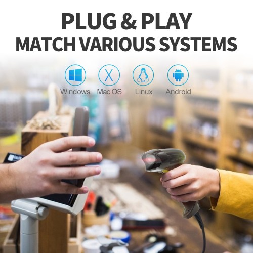 GTCODESTAR GTCODESTAR barcode scanner X-760H, 1D & 2D, ενσύρματο, μαύρο