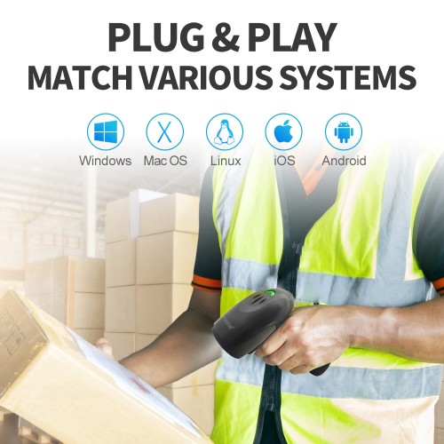 GTCODESTAR GTCODESTAR barcode scanner X-9701B, 1D & 2D, ενσύρματο & ασύρματο, Bluetooth, 2000mAh, μαύρο