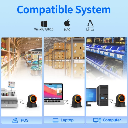 GTCODESTAR GTCODESTAR επιτραπέζιο barcode scanner GT-8800F, 1D & 2D, ενσύρματο, μαύρο