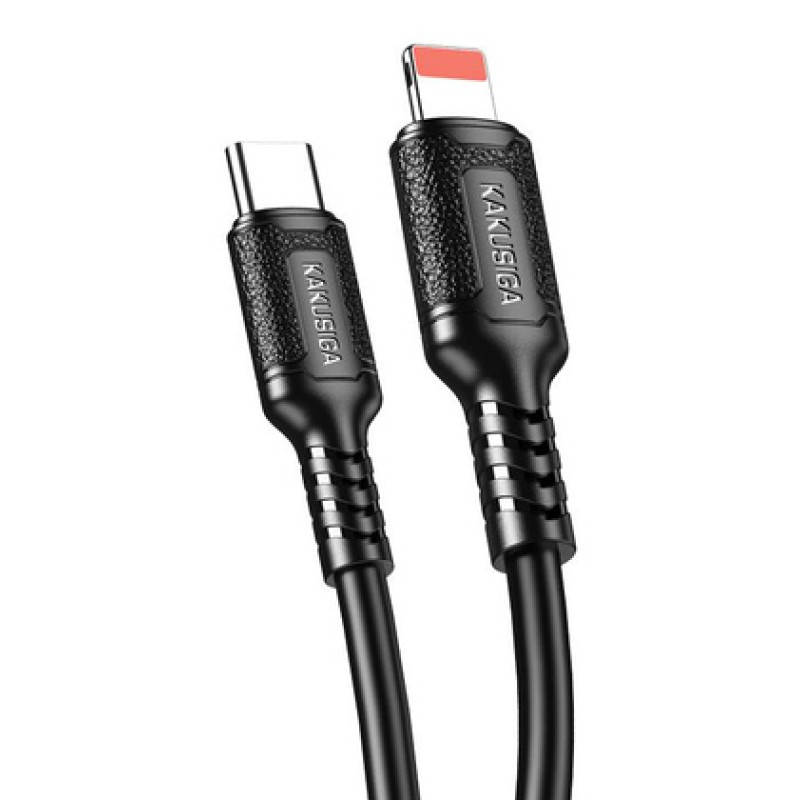 KAKUSIGA KAKUSIGA καλώδιο Lightning σε USB-C KSC-984, σιλικόνης, 27W, 480Mbps, 1m, μαύρο