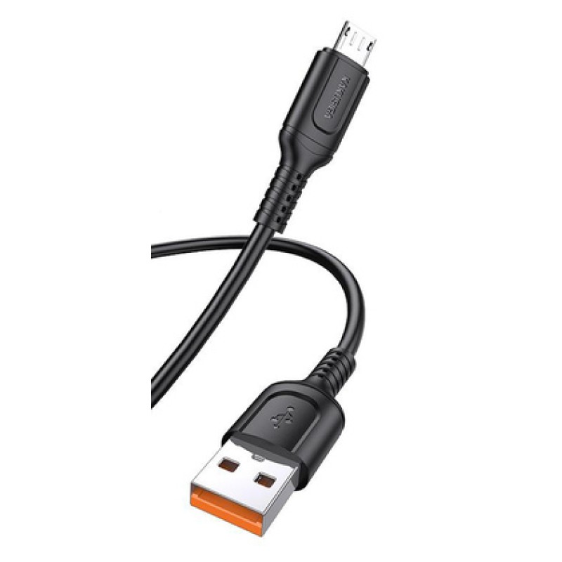 KAKUSIGA KAKUSIGA καλώδιο micro USB σε USB KSC-805, 2.4A, 480Mbps, 1m, μαύρο