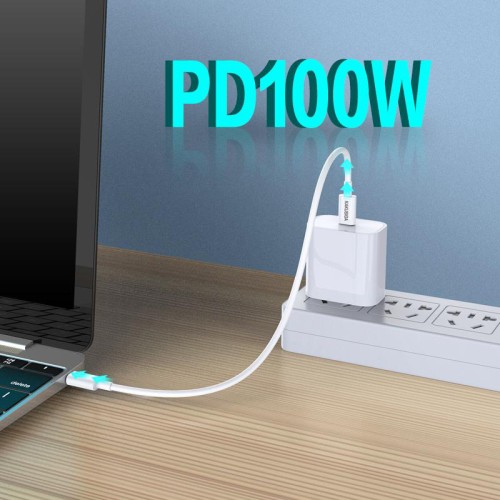 KAKUSIGA KAKUSIGA καλώδιο USB-C σε USB-C KSC-653, 100W, 480Mbps, 25cm, λευκό