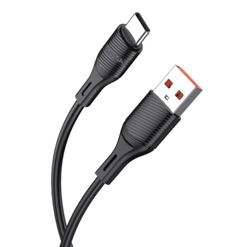 KAKUSIGA KAKUSIGA καλώδιο USB-C σε USB KSC-953, σιλικόνης, 3A, 480Mbps, 1m, μαύρο