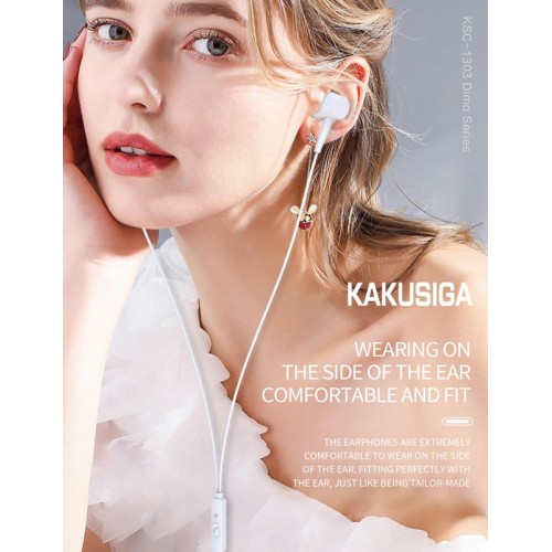KAKUSIGA KAKUSIGA earphones με μικρόφωνο KSC-1303, 3.5mm σύνδεση, 10mm, 1.1m, μαύρα