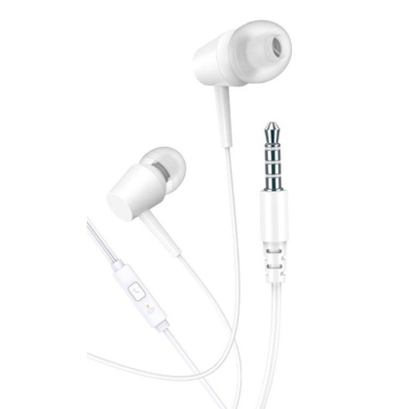 KAKUSIGA KAKUSIGA earphones με μικρόφωνο KSC-1303, 3.5mm σύνδεση, 10mm, 1.1m, λευκά