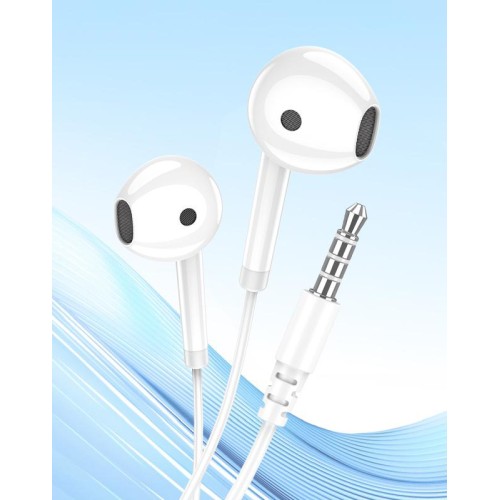 KAKUSIGA KAKUSIGA earphones με μικρόφωνο KSC-1301, 3.5mm σύνδεση, 14mm, 1.1m, λευκά