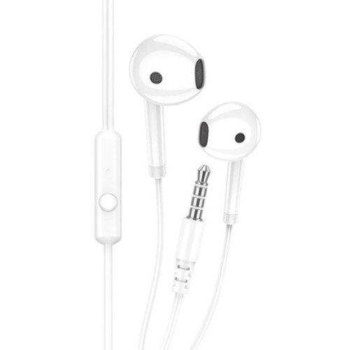 KAKUSIGA KAKUSIGA earphones με μικρόφωνο KSC-1301, 3.5mm σύνδεση, 14mm, 1.1m, λευκά