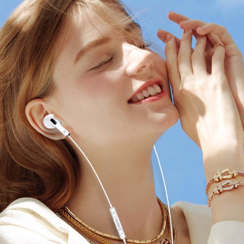 KAKUSIGA KAKUSIGA earphones με μικρόφωνο KSC-727, USB-C σύνδεση, 14.2mm, 1.2m, λευκά