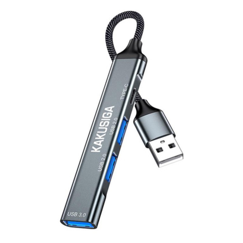KAKUSIGA KAKUSIGA USB hub KSC-1416, 4x θυρών, USB 3.0, 5Gbps, USB σύνδεση, γκρι