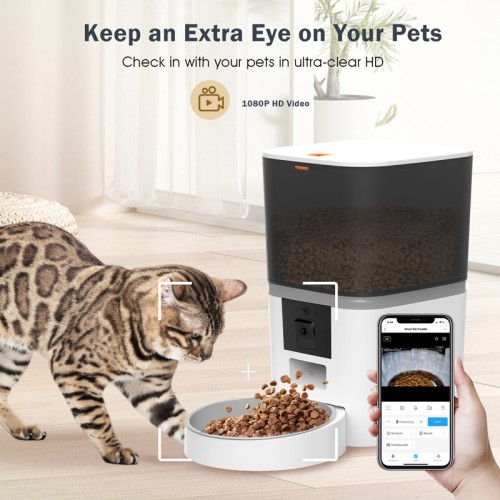 Bruno BRUNO smart ταΐστρα κατοικίδιων BRN-0237, κάμερα 2MP με night vision, 6L, WiFi, λευκή