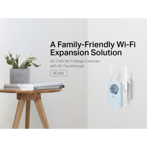 TP-Link TP-LINK WiFi range extender RE365 με Passthrough, AC1200 1200Mbps, Ver. 3.0