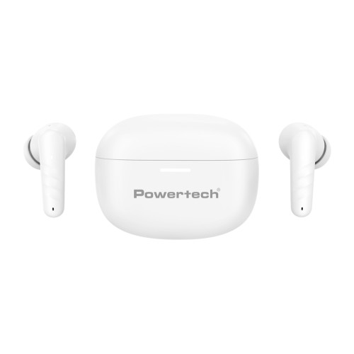 Powertech POWERTECH earphones με θήκη φόρτισης PT-1432, True Wireless, 35/300mAh, λευκά