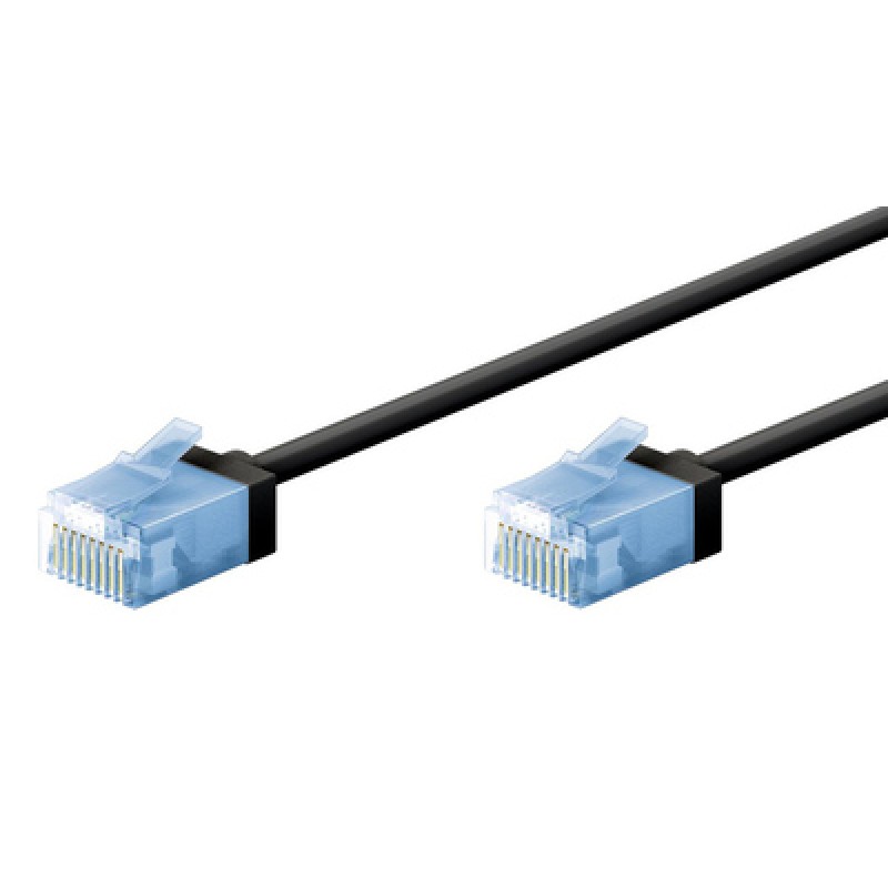 GOOBAY GOOBAY καλώδιο δικτύου 74230, CAT 6A U/UTP, ultra slim, copper, 500MHz, 0.15m, μαύρο
