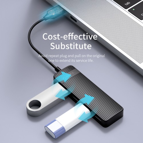 ORICO ORICO USB hub FL02, 4x θυρών, USB 2.0, 480Mbps, USB σύνδεση, μαύρο