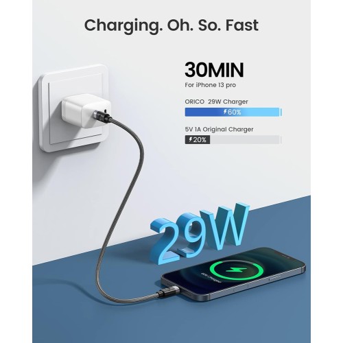 ORICO ORICO καλώδιο Lightning σε USB-C C2L, 29W, 480Mbps, 1m, μαύρο