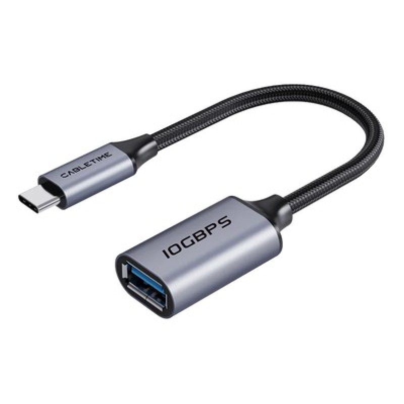 CABLETIME CABLETIME αντάπτορας USB-C σε USB CT-CMAF10-AGL, 10Gbps, γκρι