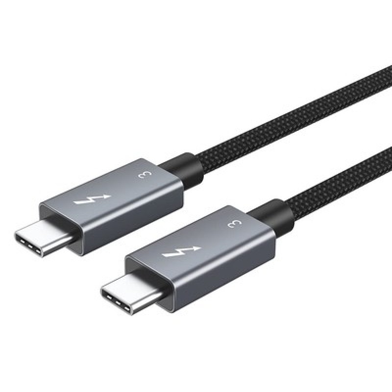 CABLETIME CABLETIME καλώδιο USB-C σε USB-C CT-C160-U31-TB3, 100W, 40Gbps, 4K/60Hz, 0.5m, μαύρο