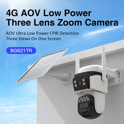 VSTARCAM VSTARCAM smart ηλιακή κάμερα BG621TR, triple lens, 3MP, 4G, SD, PTZ, IP66