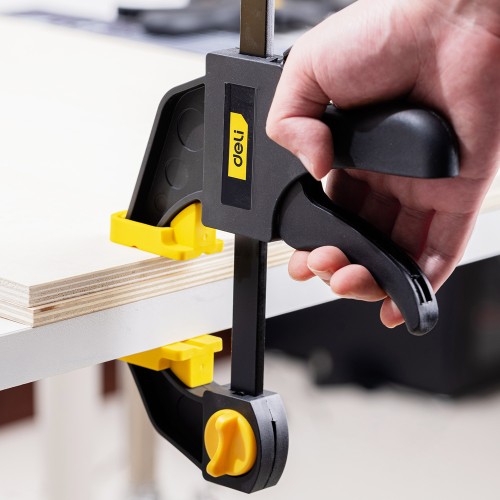 DELI DELI σφιγκτήρας σκανδάλης DL110106 με μέγιστο άνοιγμα 150mm, μαύρος