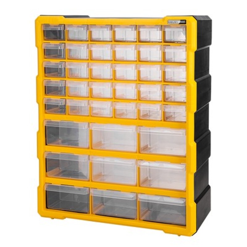 DELI DELI ταμπακιέρα DL432039, 39 θέσεων, 38x16x47.5cm, πλαστική, κίτρινη/μαύρη