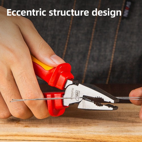 DELI DELI πένσα ηλεκτρολόγου DL512006 με αντιολισθητικές λαβές, VDE 1000V, 160mm