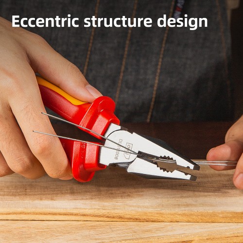 DELI DELI πένσα ηλεκτρολόγου DL512008 με αντιολισθητικές λαβές, VDE 1000V, 200mm