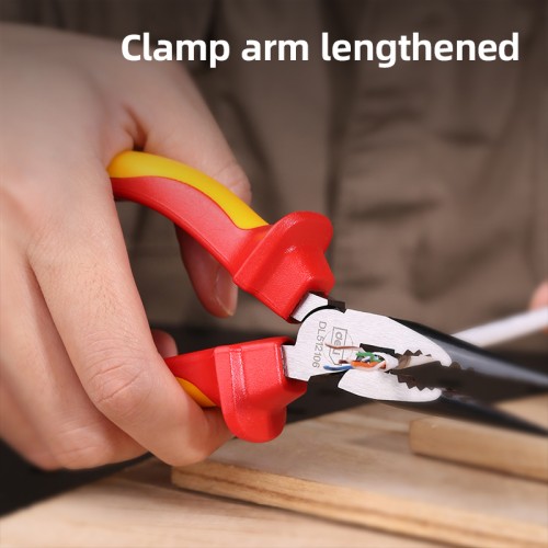 DELI DELI μυτοτσίμπιδο ίσιο ηλεκτρολόγου DL512106 με αντιολισθητικές λαβές, VDE 1000V, 160mm