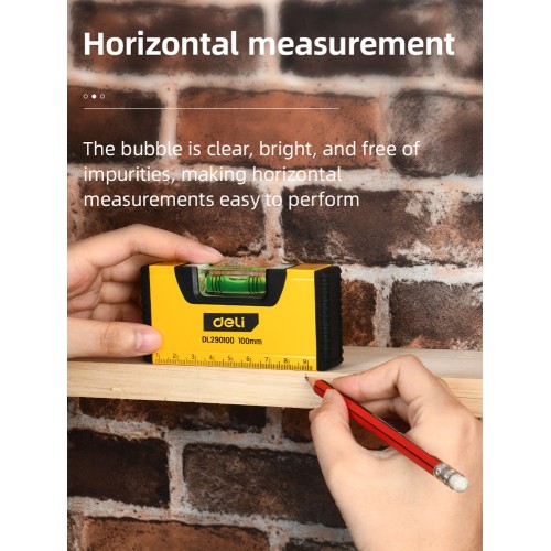 DELI DELI αλφάδι DL290100 με 1 μάτι & κλίμακα, αλουμινίου, 10cm