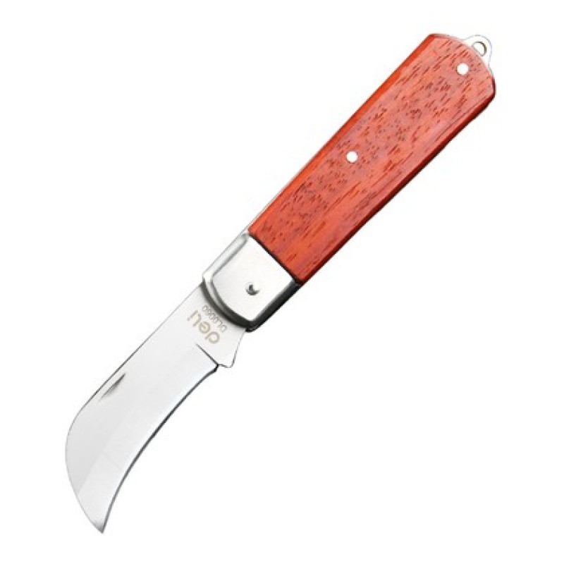 DELI DELI σουγιάς DL0060 με ξύλινη λαβή, πτυσσόμενος, 200mm, καφέ