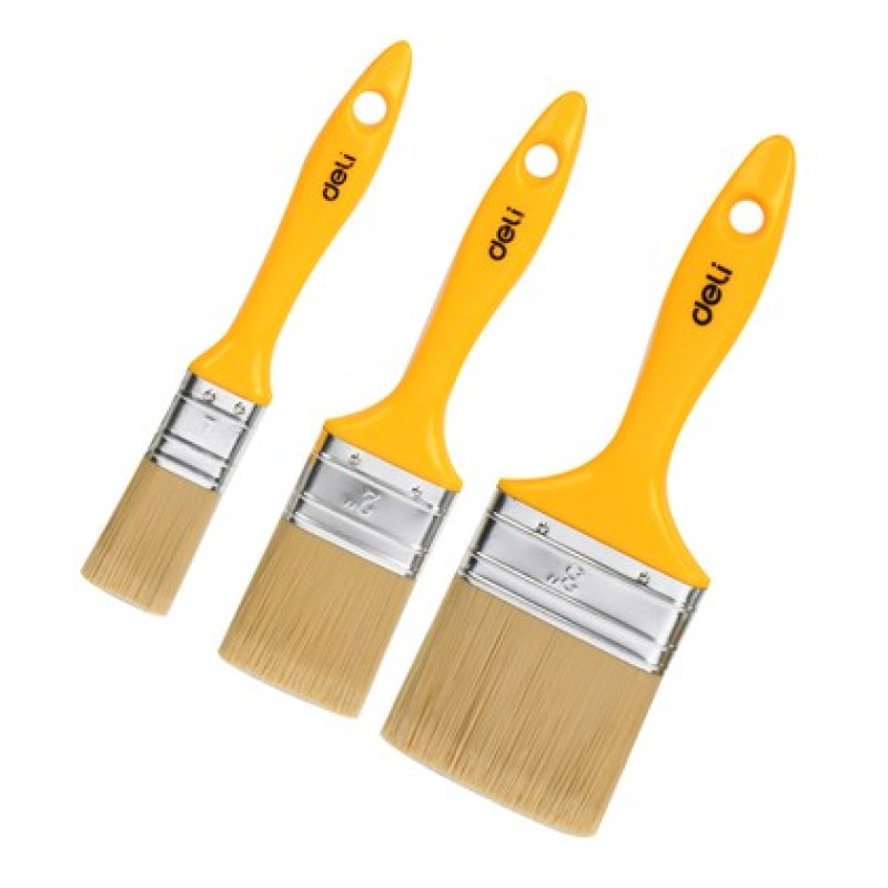 DELI DELI σετ πινέλα βαφής DL509157 με συνθετικές τρίχες, πλαστική λαβή, 25/50/75mm, 3τμχ