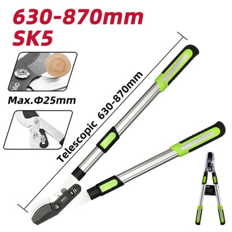 DELI DELI ψαλίδι κλάδου DL580423 για κλαδιά έως 25mm, πτυσσόμενο, 630-870mm