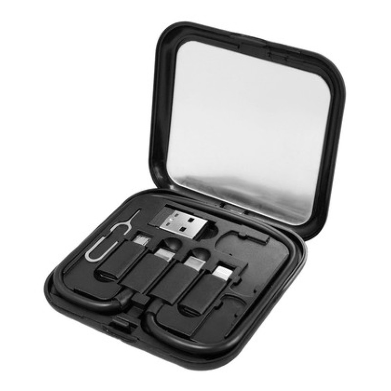 Powertech POWERTECH all in one κιτ φόρτισης με καλώδιο & αντάπτορες CAB-U162, 60W, 30cm, μαύρο