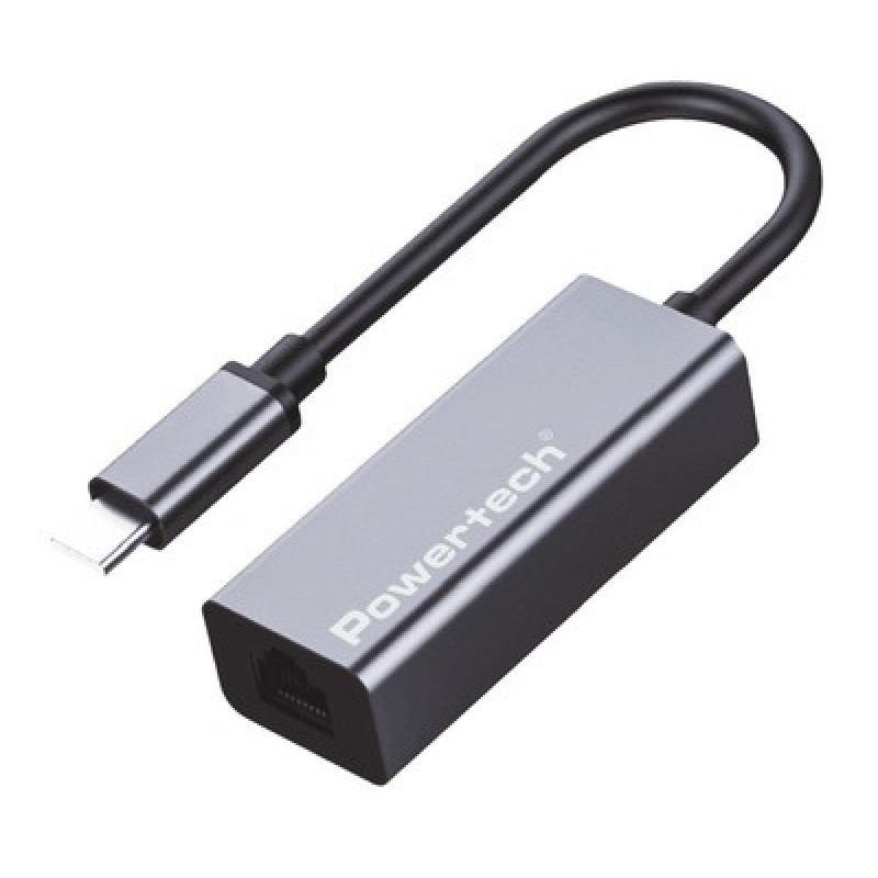 Powertech POWERTECH αντάπτορας δικτύου PT-1455, USB-C, 1000Mbps Ethernet, γκρι