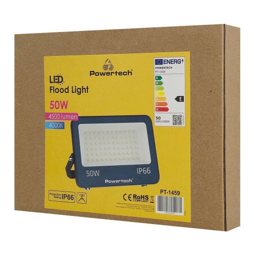 Powertech POWERTECH LED προβολέας PT-1459, 50W, 4000K, 4500lm, IP66