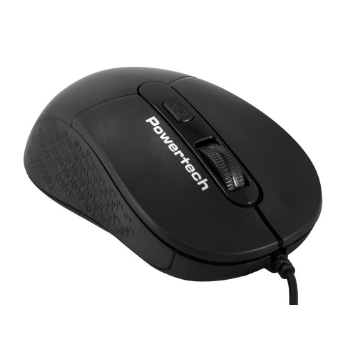 Powertech POWERTECH ενσύρματο ποντίκι PT-1467, οπτικό, έως 1600DPI, μαύρο