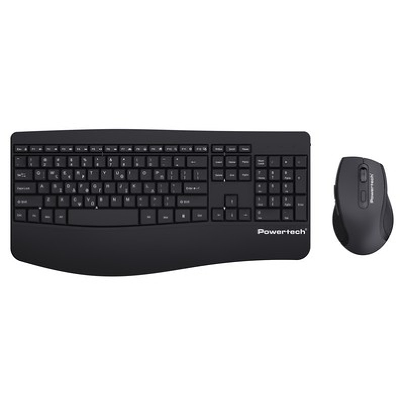 Powertech POWERTECH set ποντίκι & πληκτρολόγιο PT-1490, 2.4GHz & Bluetooth, μαύρο