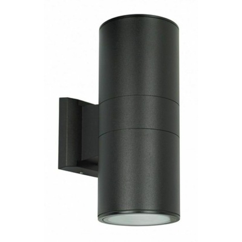 Powertech POWERTECH φωτιστικό τοίχου HLL-0190 για 2x GU10 λάμπες, μεταλλικό, IP65, μαύρο