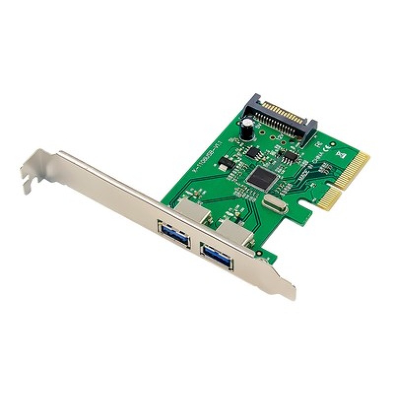 Powertech POWERTECH κάρτα επέκτασης PCIe x4 σε 2x USB ST619, 10Gbps, ASM1142