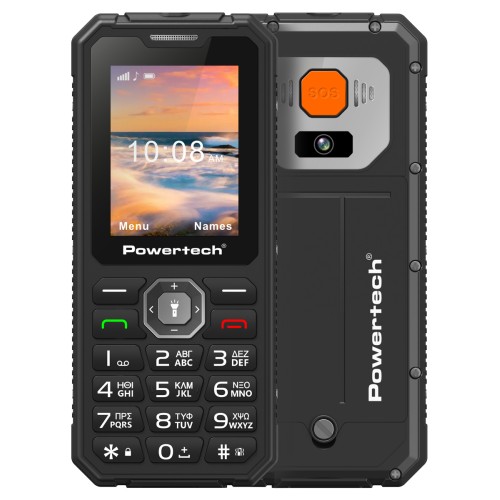 Powertech POWERTECH κινητό τηλέφωνο Sentry Armor, dual SIM, πλήκτρο SOS, 4G, IP67, μαύρο