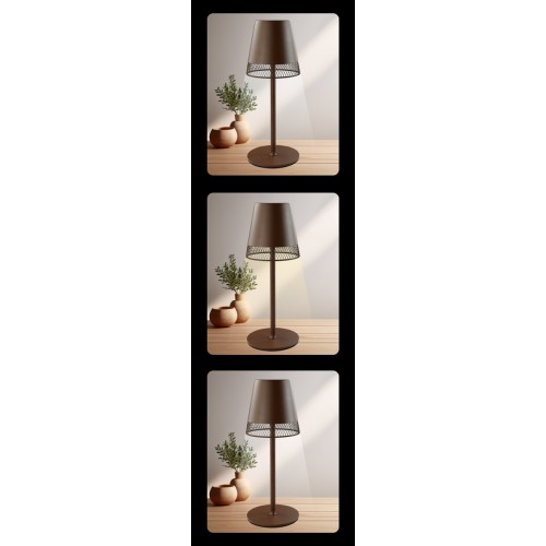 Powertech POWERTECH LED επιτραπέζιο φωτιστικό HLL-0191, ρυθμιζόμενο, επαναφορτιζόμενο, καφέ