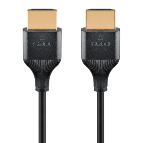 GOOBAY GOOBAY καλώδιο HDMI 75293 με Ethernet, slim, 4K/60Hz, 18 Gbps, 1m, μαύρο