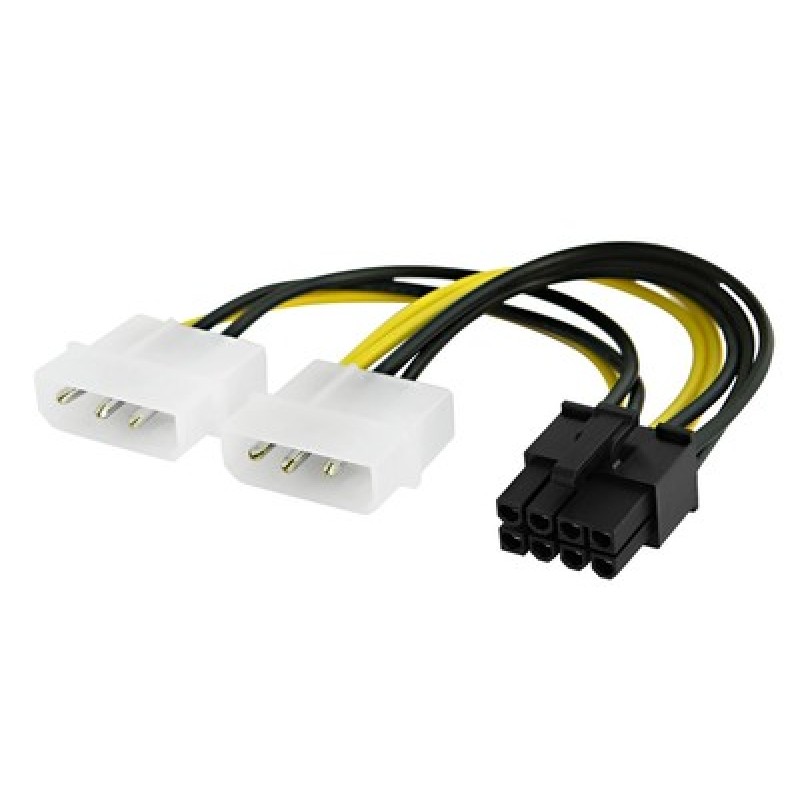 Powertech POWERTECH καλώδιο PCIe 8pin σε 2x molex 3pin CAB-W051, 0.15m
