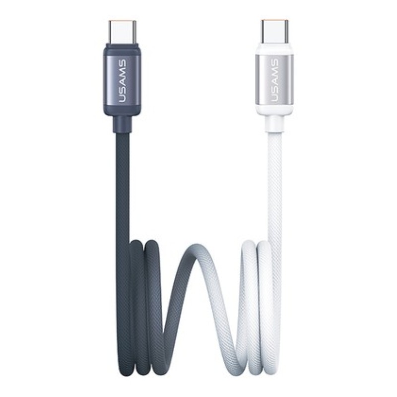 USAMS USAMS καλώδιο USB-C SJ756, 60W, 480Mbps, 1.2m, μαύρο/λευκό