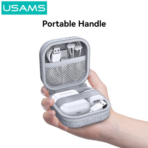 USAMS USAMS θήκη οργάνωσης ακουστικών Bluetooth ZB351, 9.5x9.5x5cm, γκρι