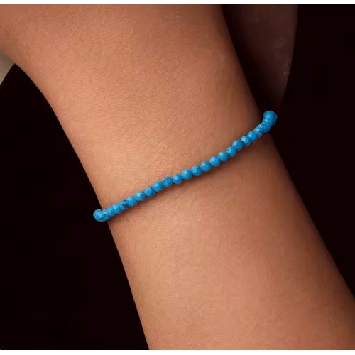 BAMOER BAMOER βραχιόλι BSB204-BU με συνθετική τουρκουάζ, ασήμι 925, μπλε