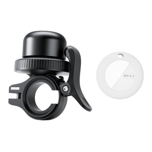 MILI MILI κουδούνι ποδηλάτου με smart tag MiTag Duo, iOS & Android, Bluetooth tracker, μαύρο/λευκό