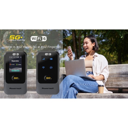 Powertech POWERTECH 5G mobile router PT-1512, WiFi 6, AX900 dual band, 4000mAh