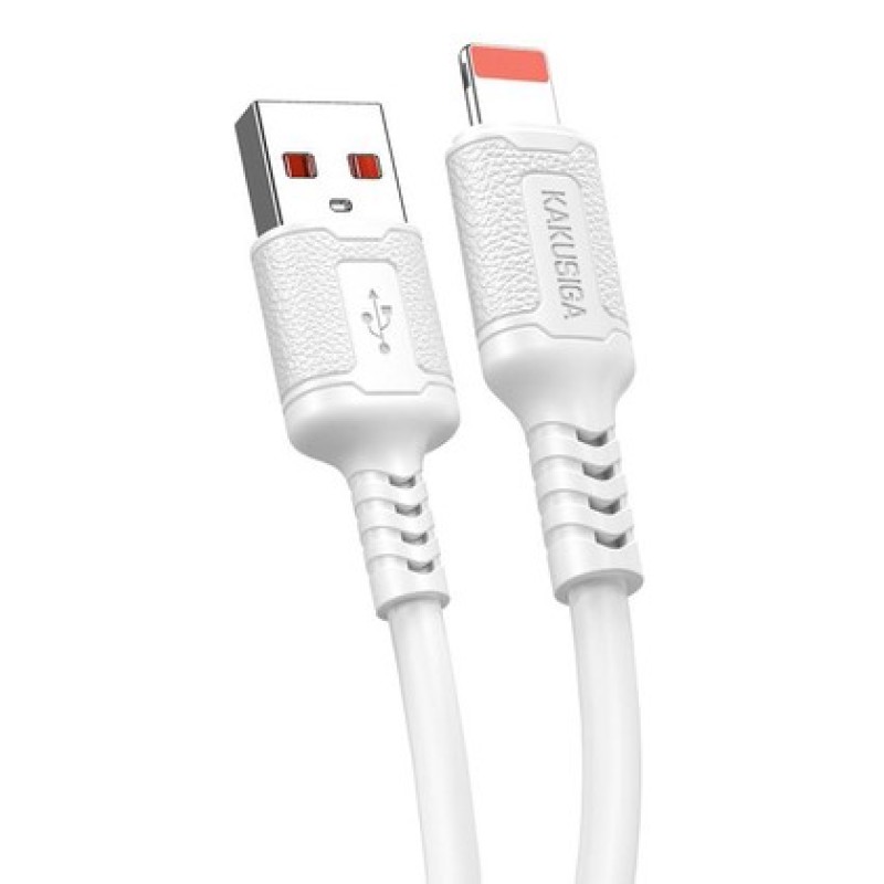 KAKUSIGA KAKUSIGA καλώδιο Lightning σε USB KSC-984, σιλικόνης, 3Α, 480Mbps, 1m, λευκό