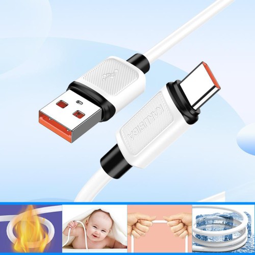 KAKUSIGA KAKUSIGA καλώδιο USB-C σε USB KSC-998, σιλικόνης, 5A, 480Mbps, 1m, μαύρο
